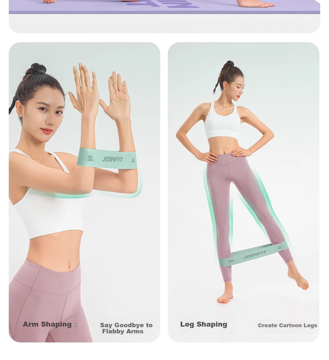 JOINFIT Silicone Resistance Band Fitness Yoga Hip Trainer 20lbs Floral Pink F.R.007A-J 21