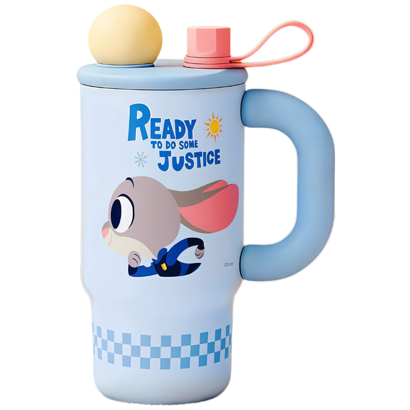 Disney Insulated Cartoon Cup for Children, Boys And Girls, Elementary School Students, Judy Ice King Cup, Blue, 750ml, 25025