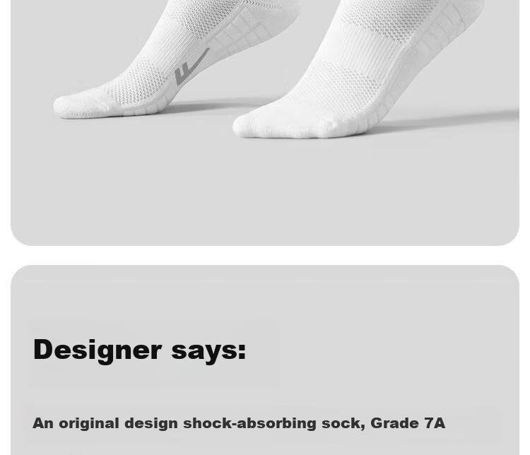 Warrior Sports Socks for Men, Short Tube Socks, Solid Color Xinjiang Cotton 7A Antibacterial Deodorant Towel Bottom Running Shock-Absorbing Sweat-Absorbing Wear-Resistant 5