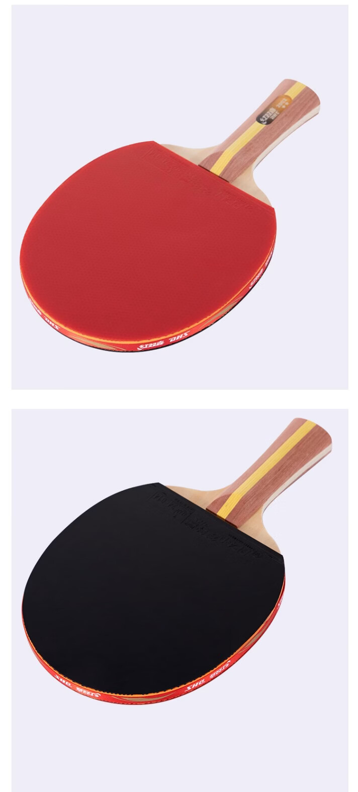 DHS Double Happiness F2 Two-Star Table Tennis Paddle Set (Shakehand & Penhold, Includes Paddle Case and Ping Pong Ball) 10