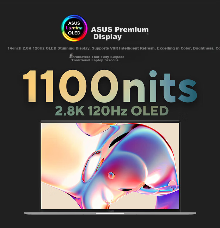 ASUS Lingyao 14 Air 2026 New 3rd Gen Core Ultra7 2.8K 1100nits OLED Ultra-thin 14-inch 1.1cm AI Laptop 9