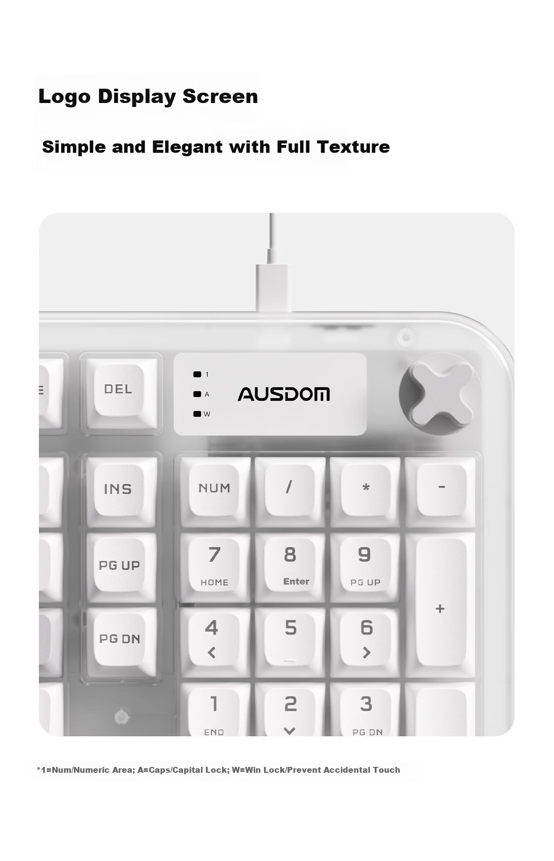 AUSDOM K98 Wired 98-Key Mechanical Feel Silent Keyboard with Volume Knob Backlit Office Gaming E-Sports Computer Keyboard Amber White Compatible with Laptop 2