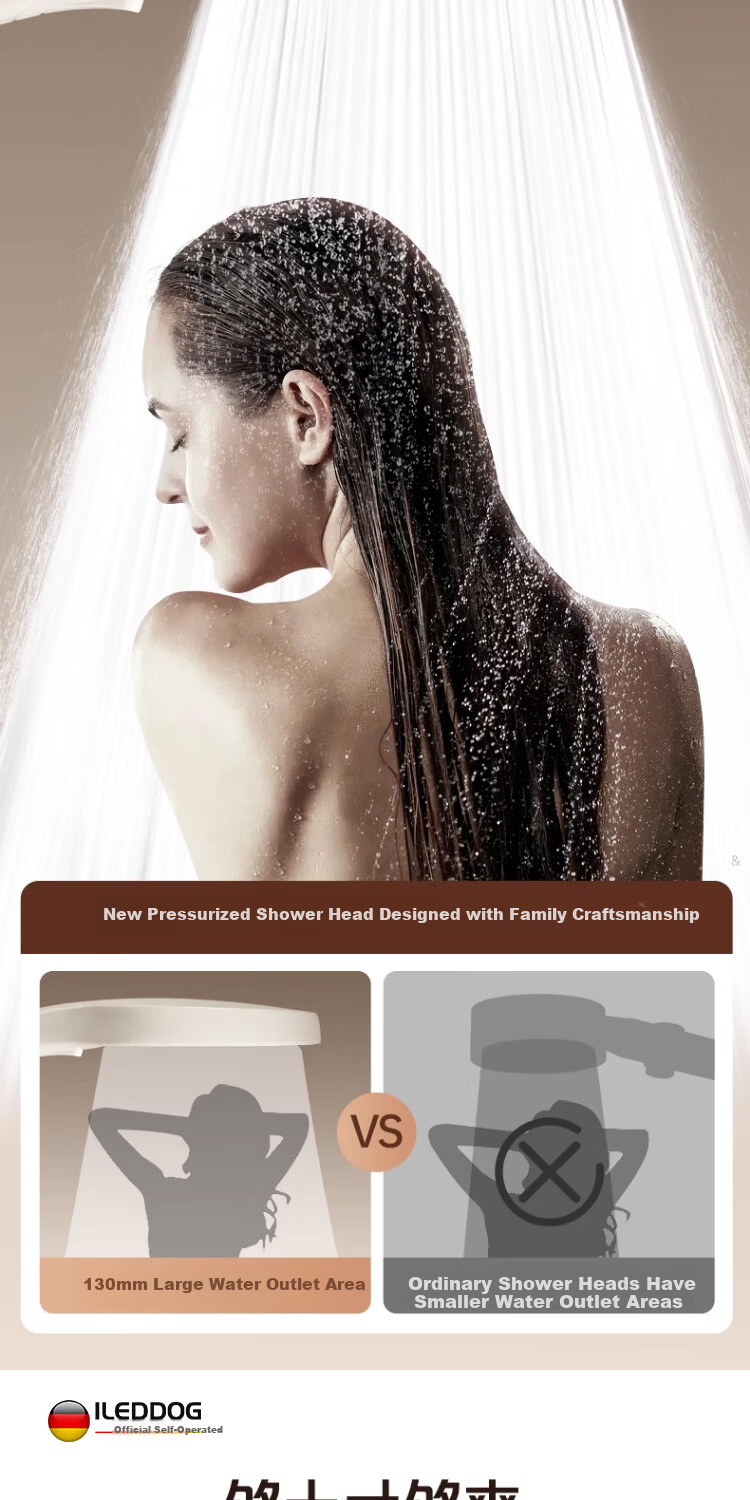 ILeddog [Germany] High-Pressure Shower Head Handheld Bathroom Rainfall Shower DS-248 10