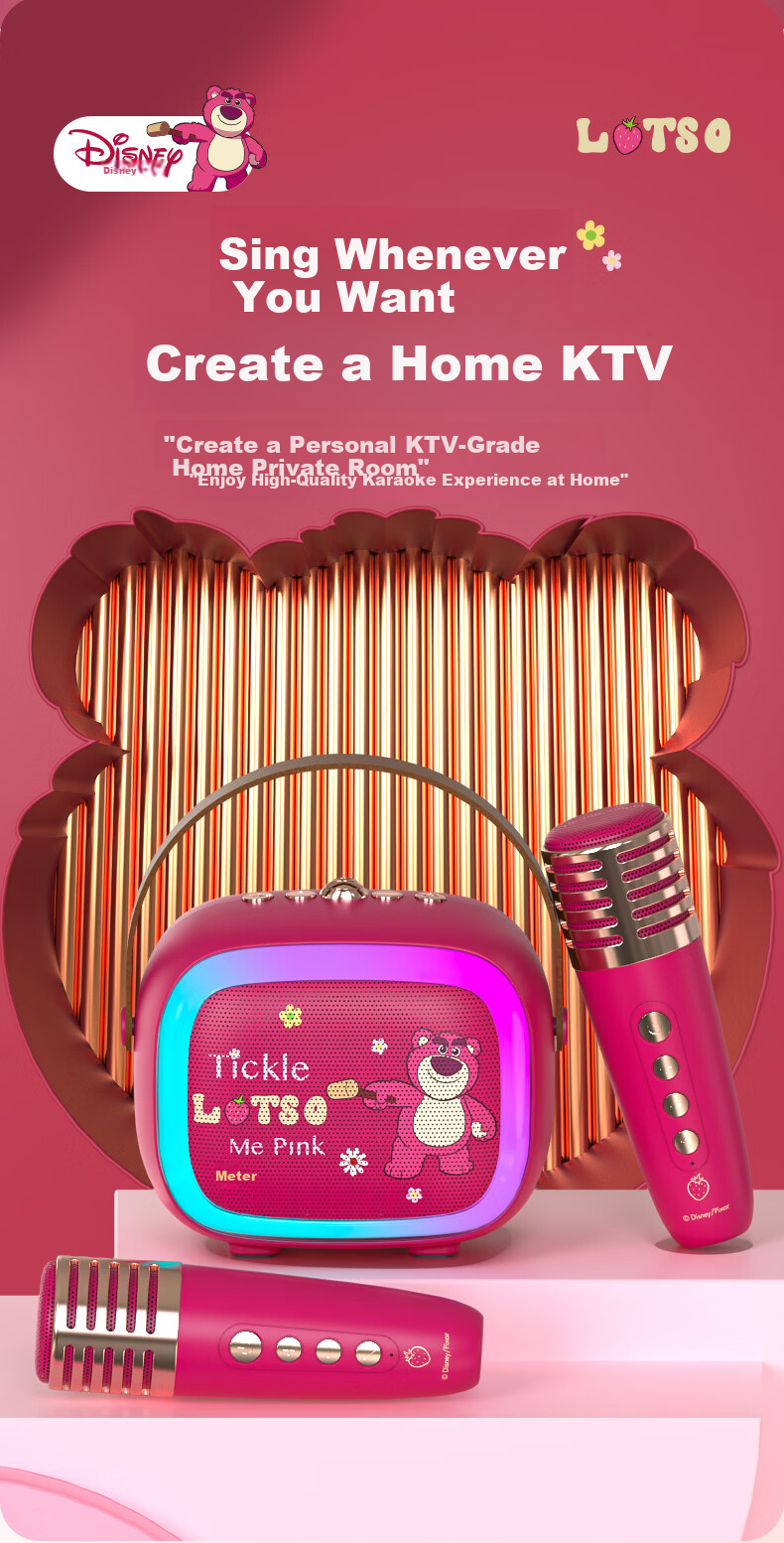 Disney Children's Day KTV Microphone Speaker Wireless Bluetooth Speaker Smart Voice Toy Birthday Gift Box MK18 Minnie 4