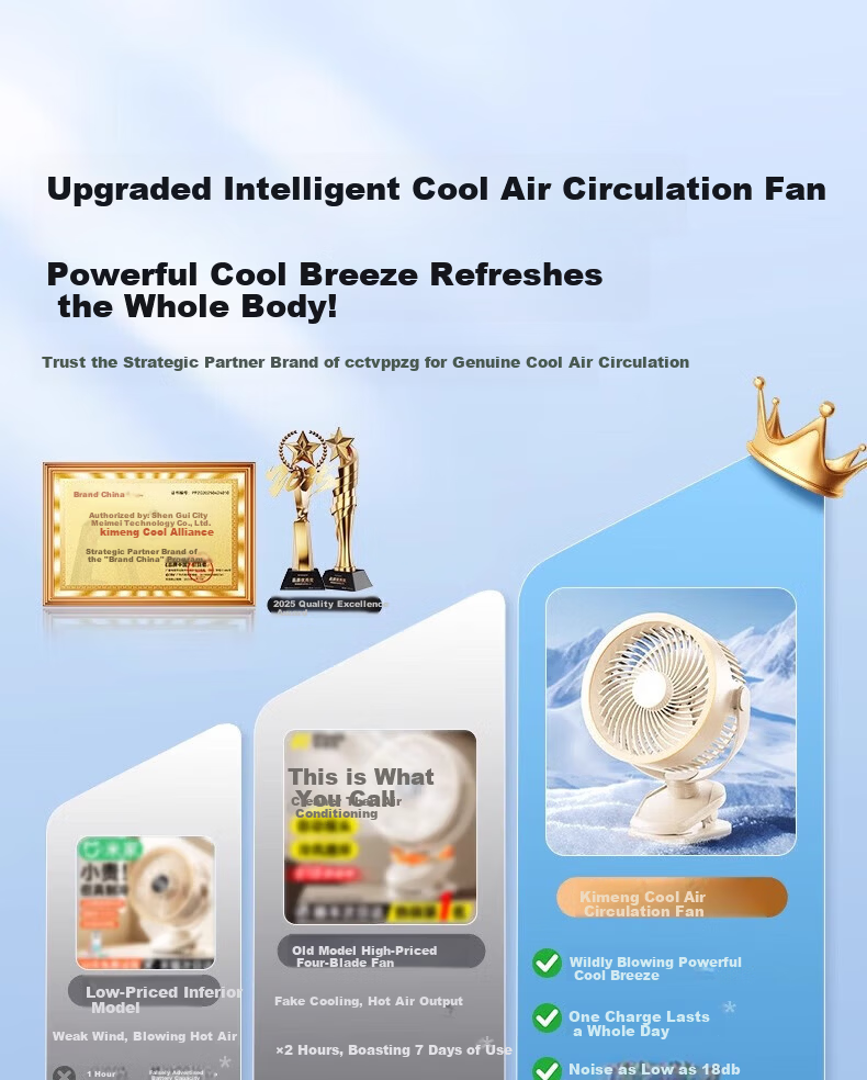 Kumeng Desktop Mini Turbo USB Air Circulation Fan for Dormitory, Student Desk, Office, and Home Use 4