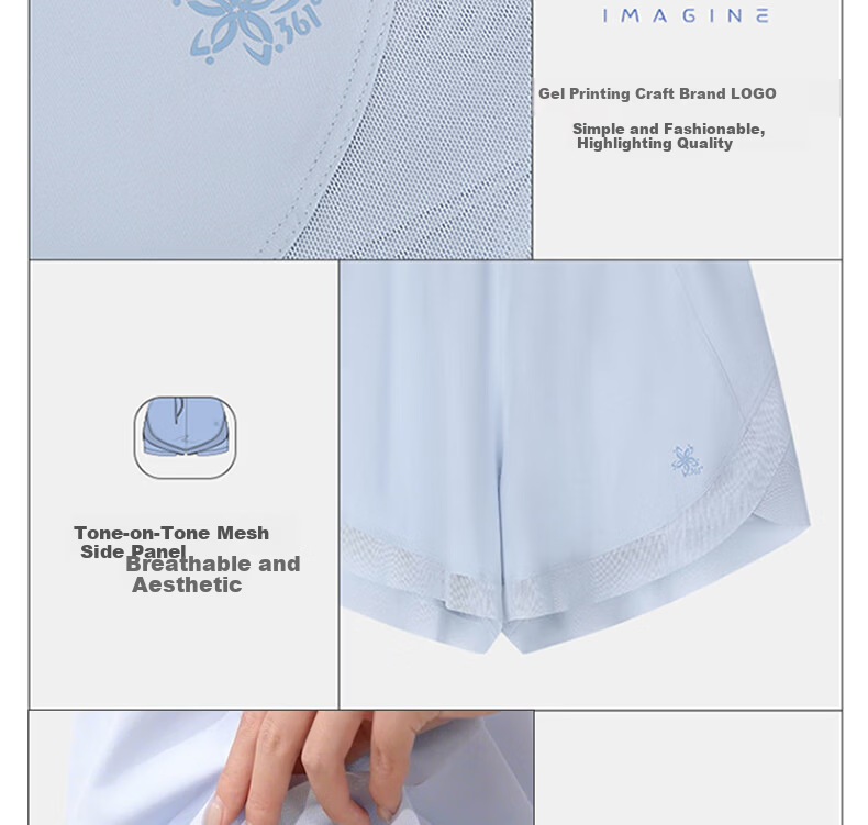 361° Women's Summer Sports Shorts Quick-Dry Sun Protection Running Ice Silk Anti-Exposure Five-Point Pants 662624702-3 9