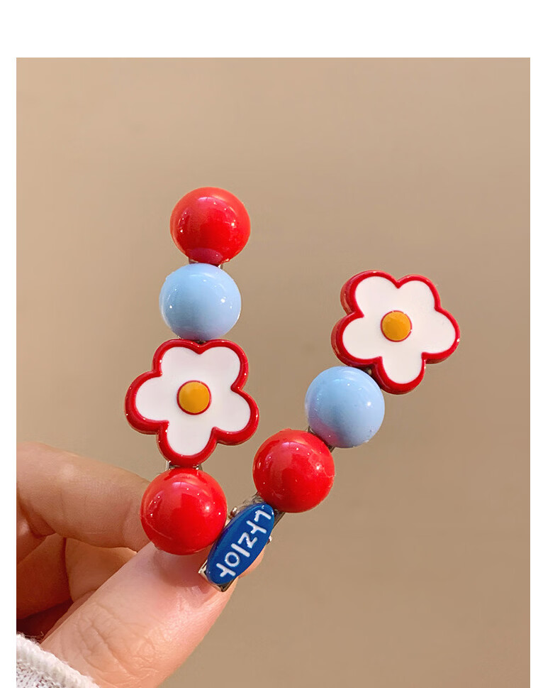 Baishang Yite Rock Sugar Hawthorn Flower Hair Clips 1 Pair Women's Sweet Side Hair Clips Front Bang Hairpin Hair Accessories 7