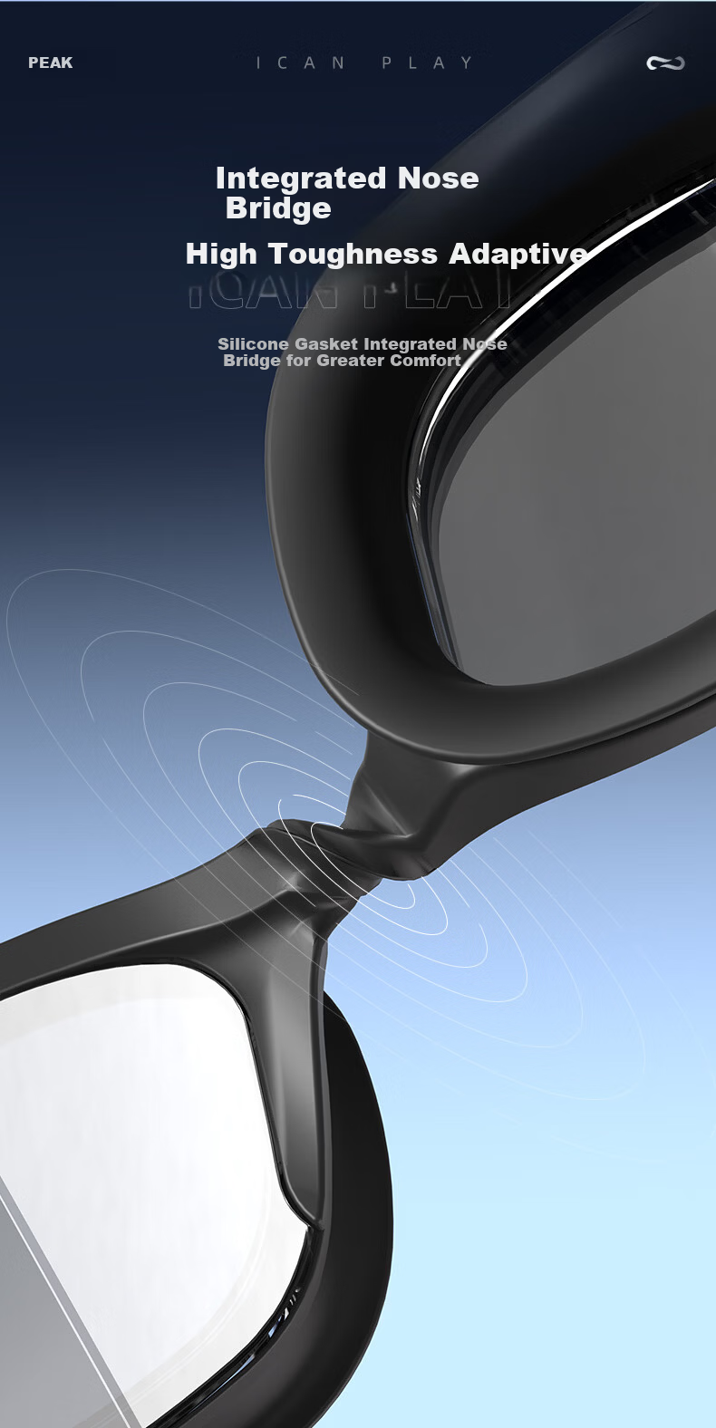 Peak Adult Waterproof Anti-Fog Swimming Goggles HD Frameless Minimalist Unisex Swimming Glasses 8