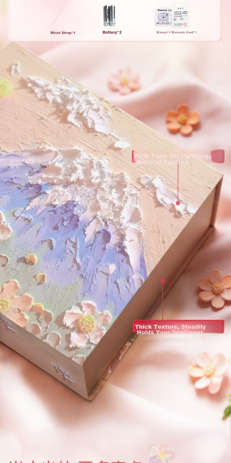 POPOTO Instant Camera Student Selfie Travel Portable One-Time Imaging Camera Gift Box with 10 Photo Papers Rose Blossom Edition 2