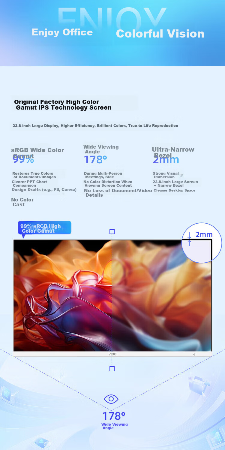 AOC Master E33 Series 23.8-inch AMD Ryzen R5 HD All-in-One Desktop Computer with Built-in WiFi and Speakers for Learning, Business, and Entertainment 7