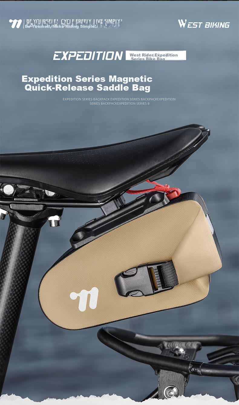 Xiqizhe Bicycle Saddle Bag Magnetic Quick-Release Storage Bag for Mountain and Road Bikes 4