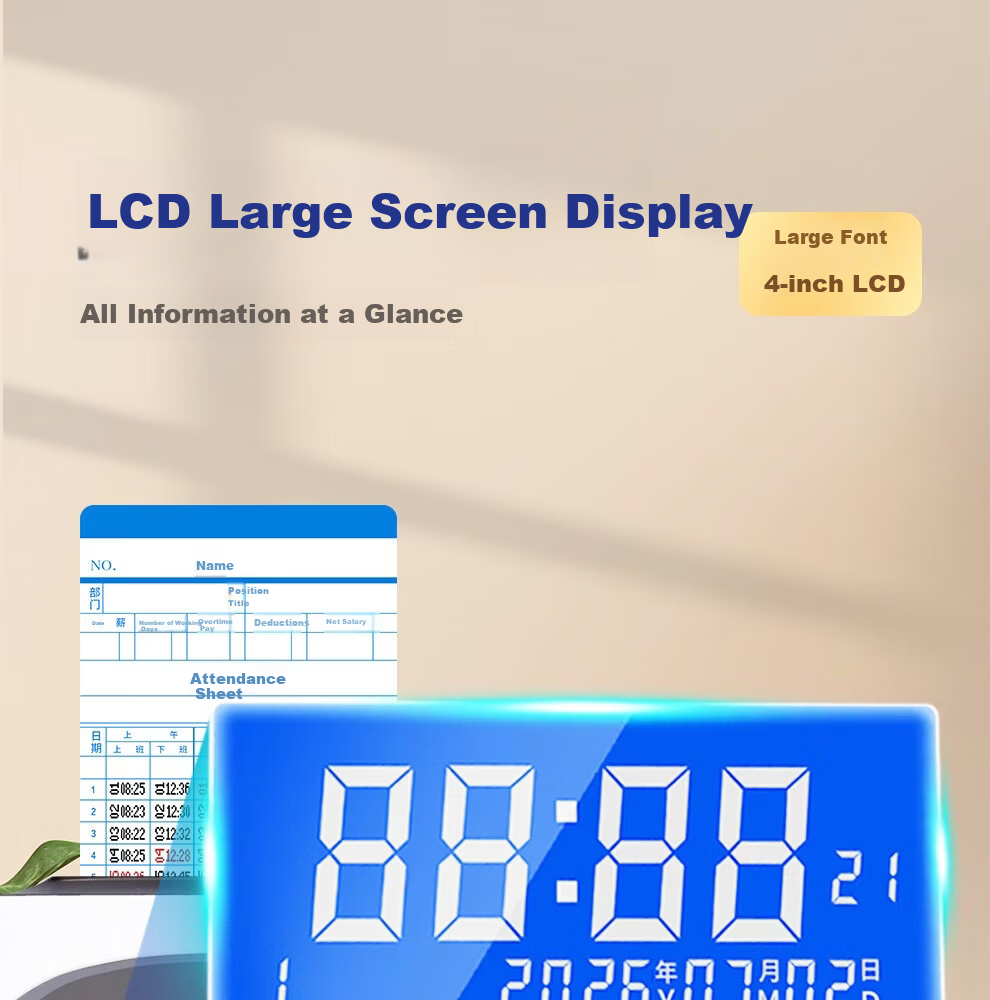 Gezhi M880 Time Card Attendance Machine Paper Card Employee Student Check-in Clock Microcomputer Automatic Paper Feed and Eject Attendance Recorder 11