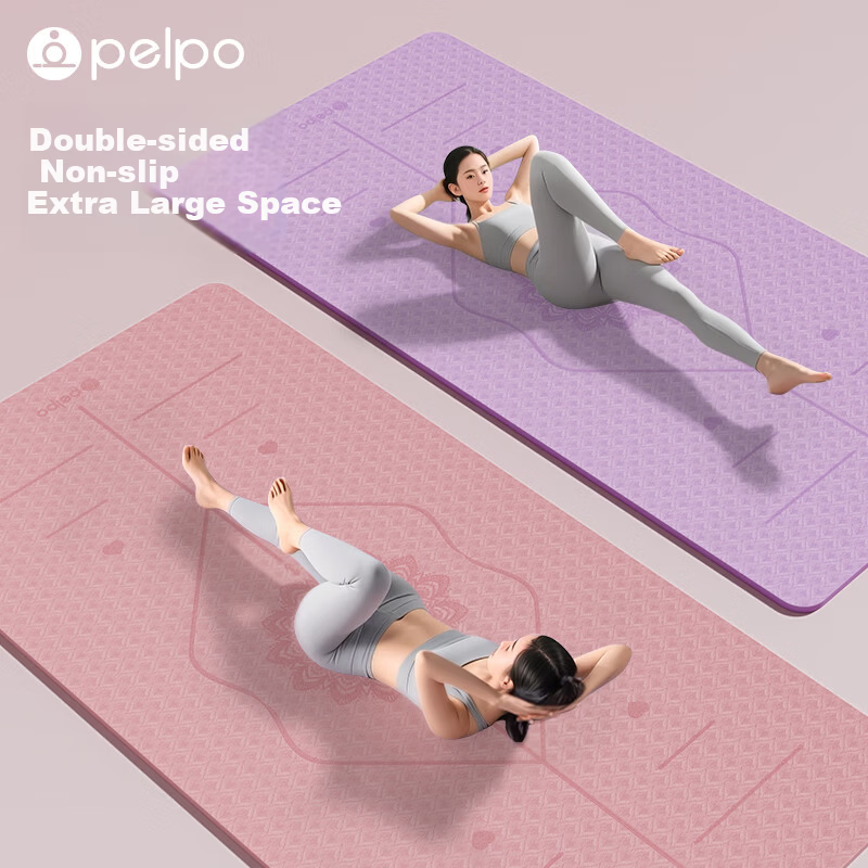 Paipu Beginner Yoga Mat TPE Shock Absorption Soundproof Non-Slip Home Exercise Fitness Mat for Women
