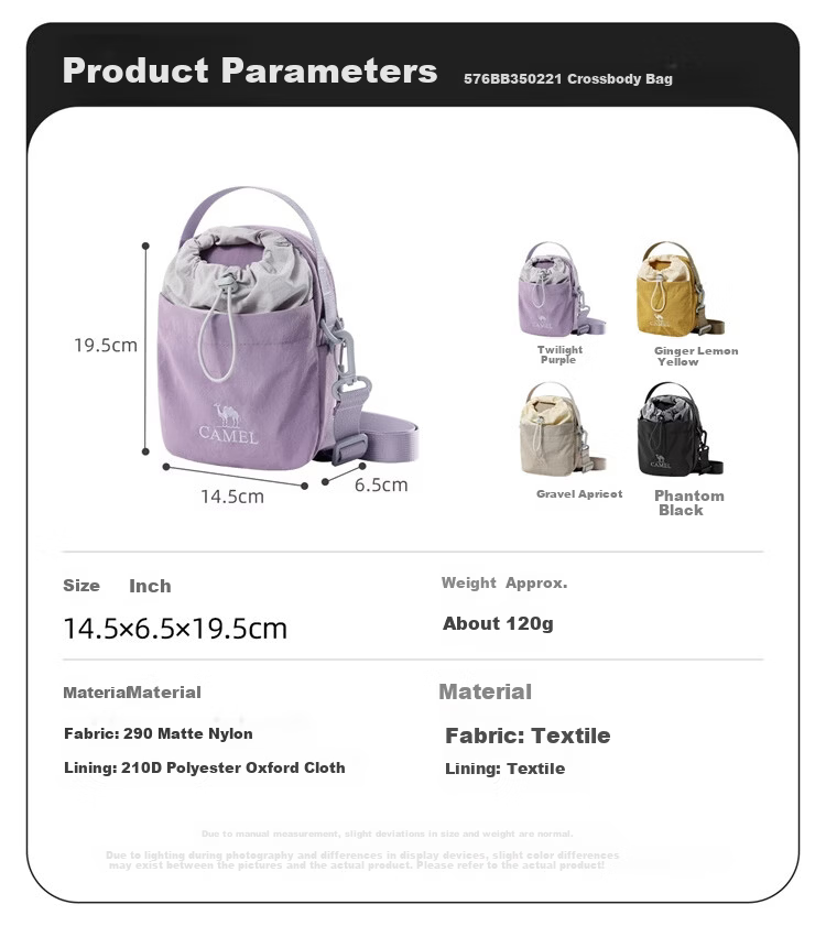 CAMEL Fashion Lightweight Outdoor Hiking Crossbody Shoulder Phone Bag Portable Lightweight Water Bottle Bag 576BB35022 9