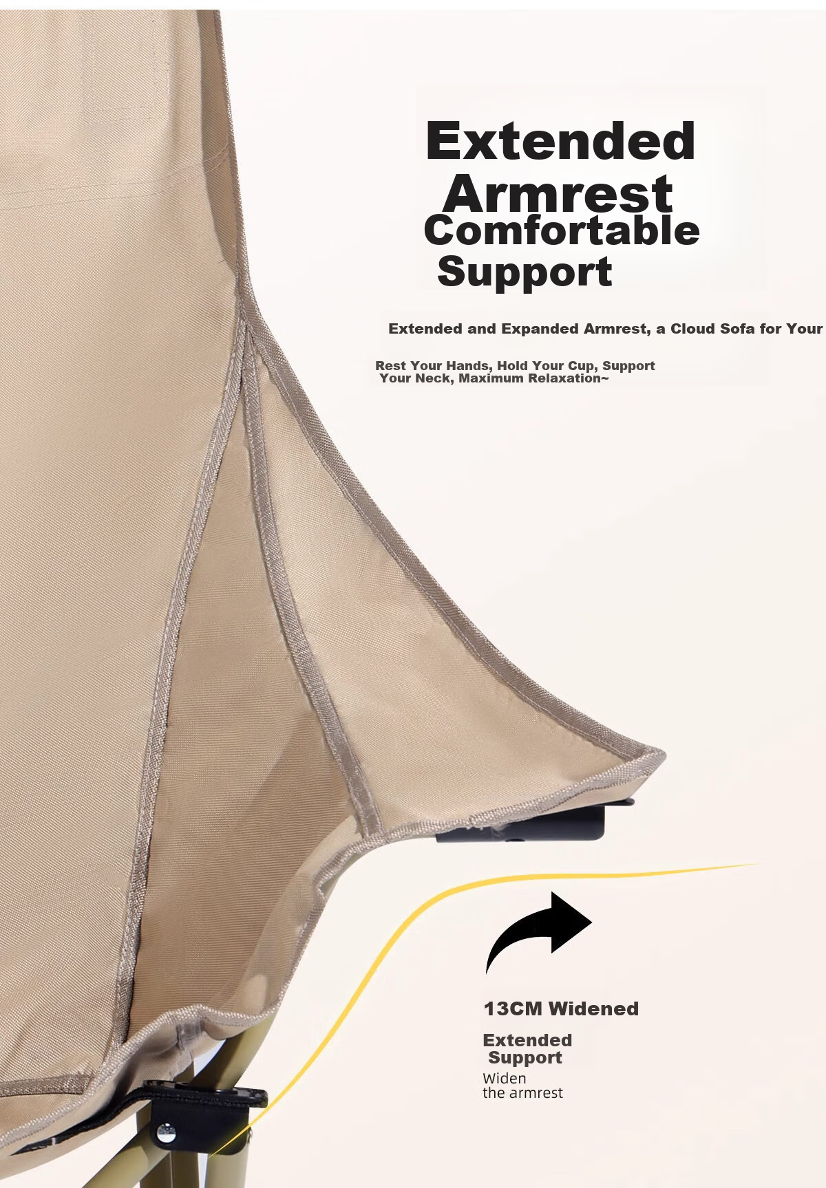 CAMEL Outdoor Folding High-Back Moon Chair Nap Recliner Camping Fishing Portable Armrest Stool Field Sketch Chair 0027 5