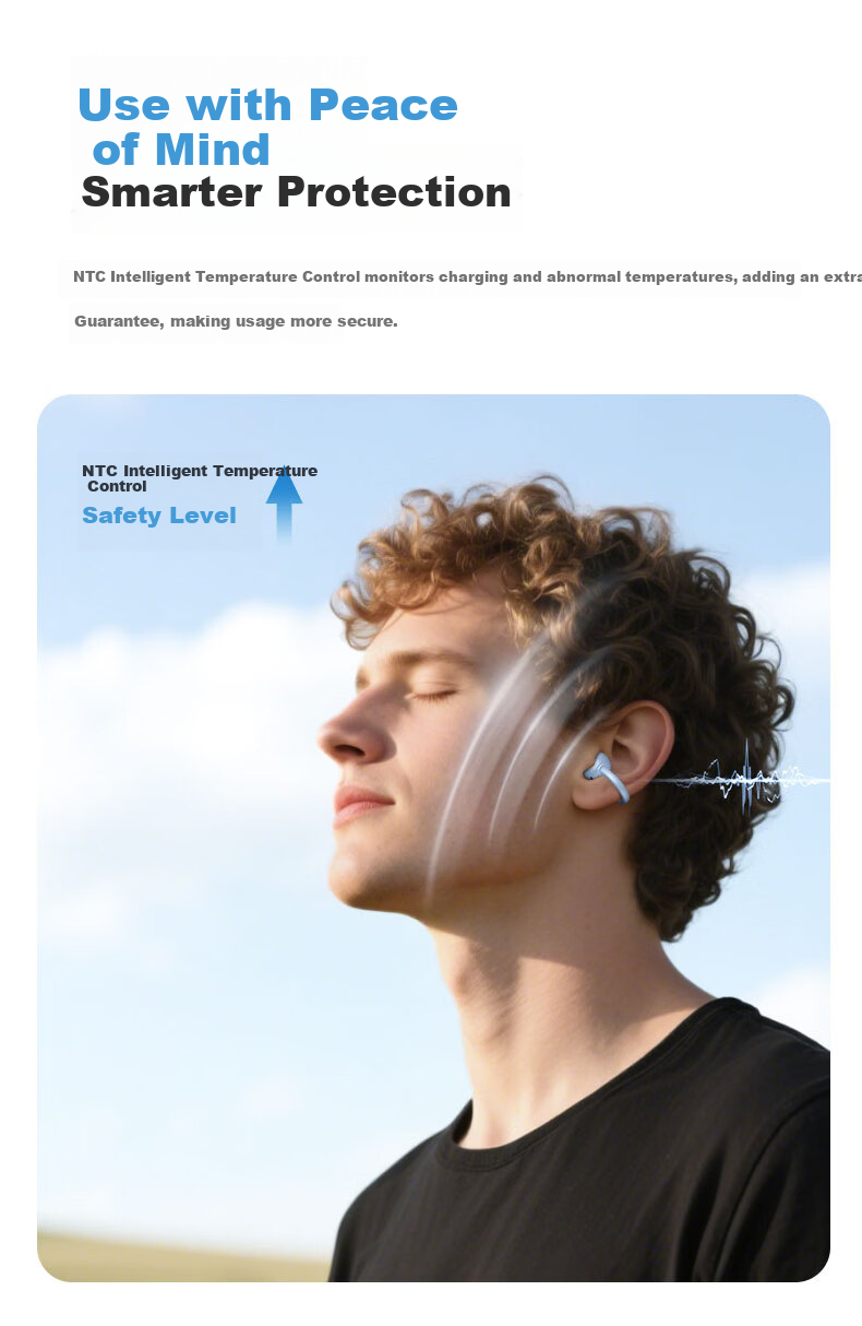 Laiteyi Ear Star Chen [2026 Latest Model] Bluetooth Clip-On Bone Conduction Concept Wireless Open-Ear Sports Running Headset Long Battery Life Ear-Hook 15