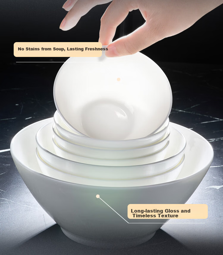 One's Member No.1 Bone China Bowl and Plate Set Home Simple Pure White Underglaze Color Tableware Housewarming Gift Box 9