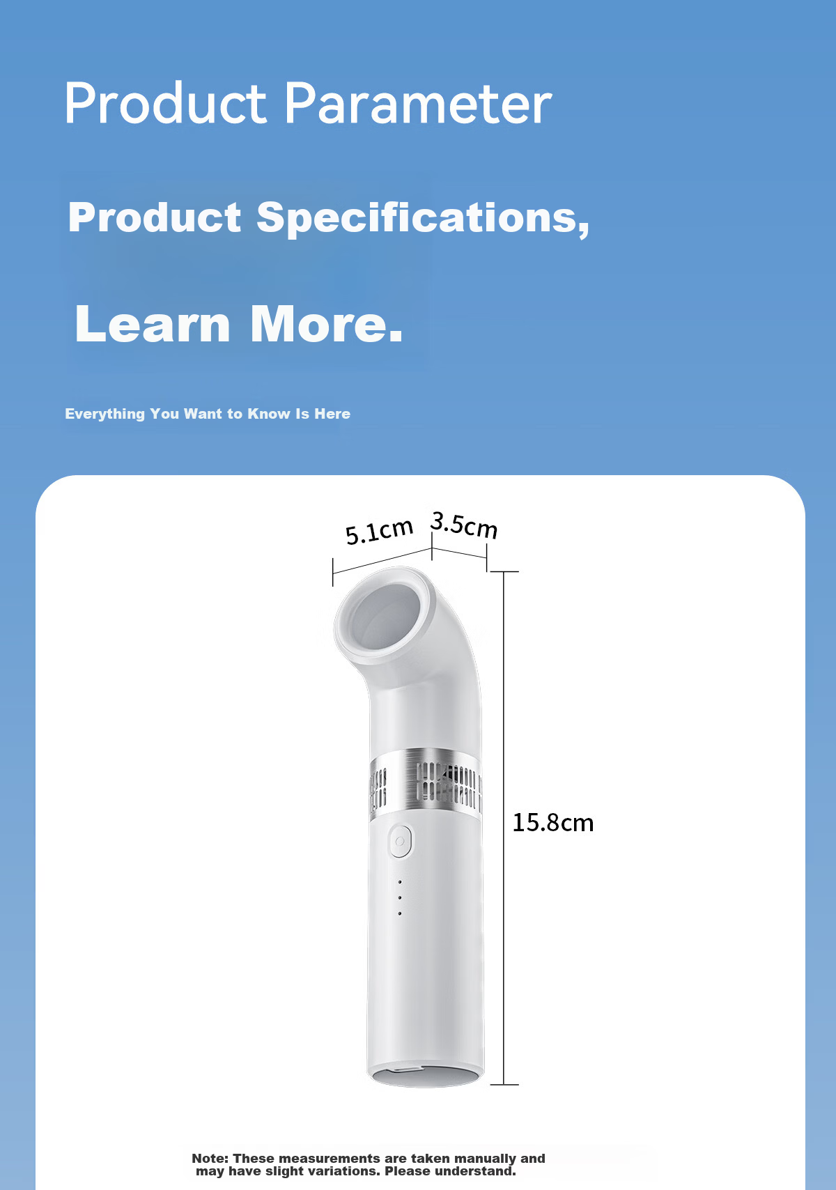 Bashidai Mini Portable bladeless fan handheld small long battery life desktop office silent cooling high-speed energy-saving bendable outdoor white 10