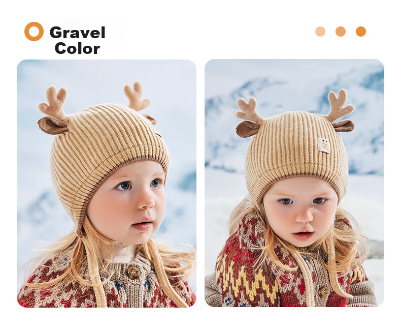 Betis Baby Hat Autumn Winter 2025 New Infant Girls Wool Knit Ear Protection Hat 19