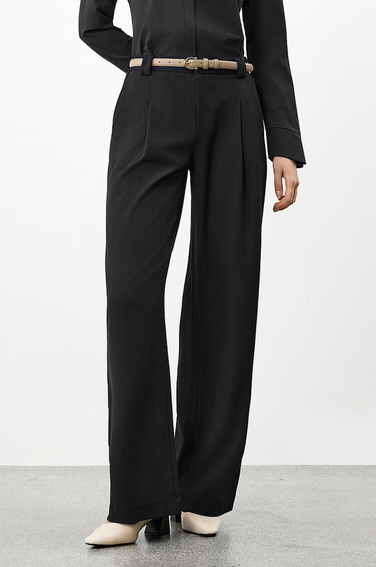 G2000 Women's 2026 Spring Summer Textured Casual Loose Straight Pants with Comfortable Stretch, Mall Edition 2