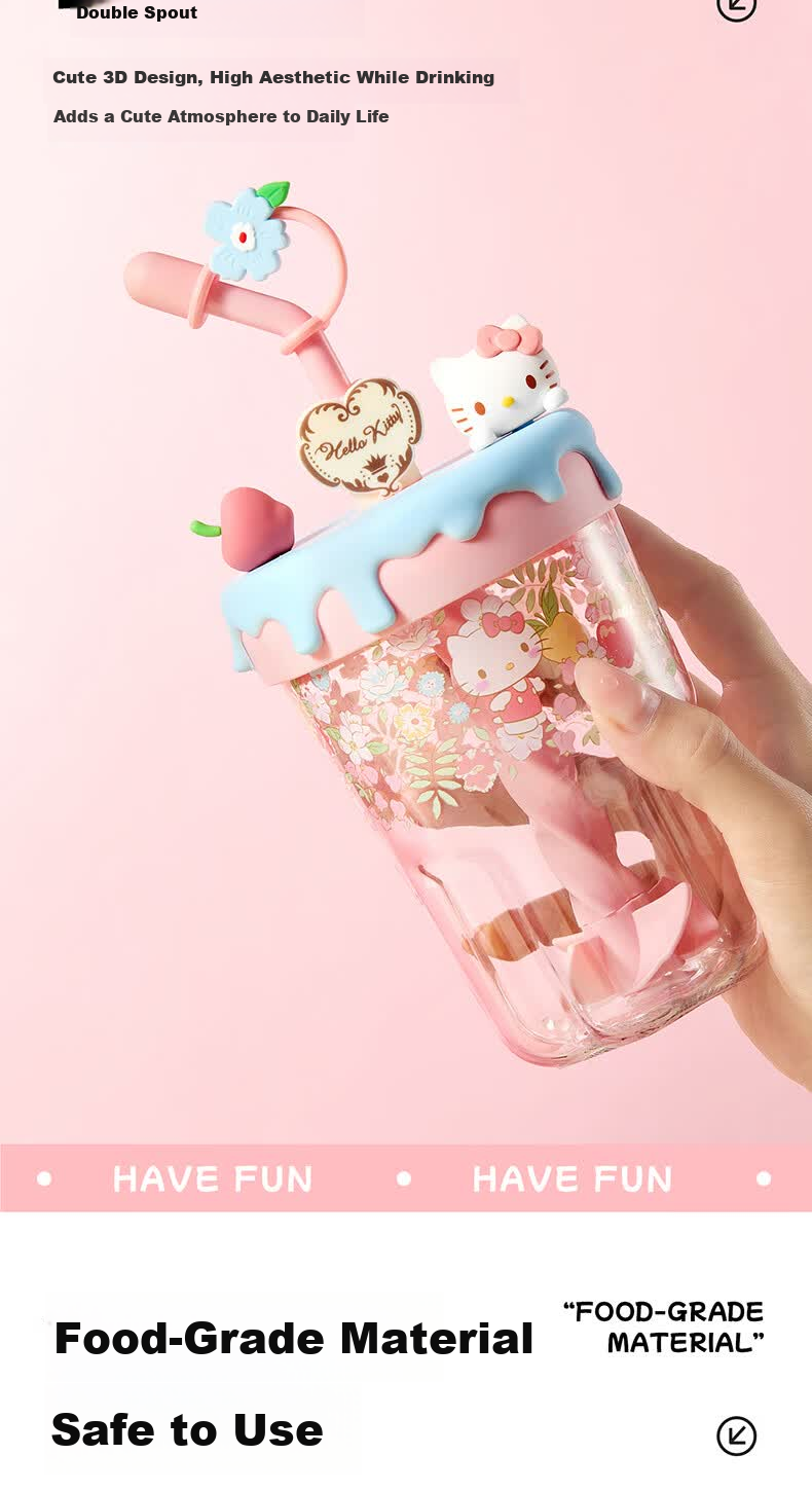 MINISO Sanrio Characters Straw Stirring Cup for Girls High-Value Cup 560mL (My Melody) 4