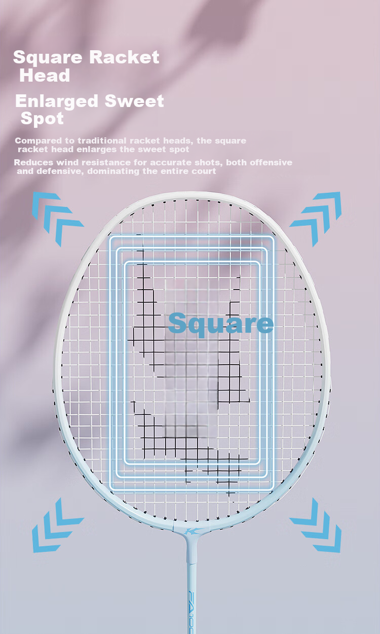 KASON Li-Ning Badminton Racket Set, Ultra-Light And Stylish, Professional Durable Training Rackets for Male And Female Beginners 2