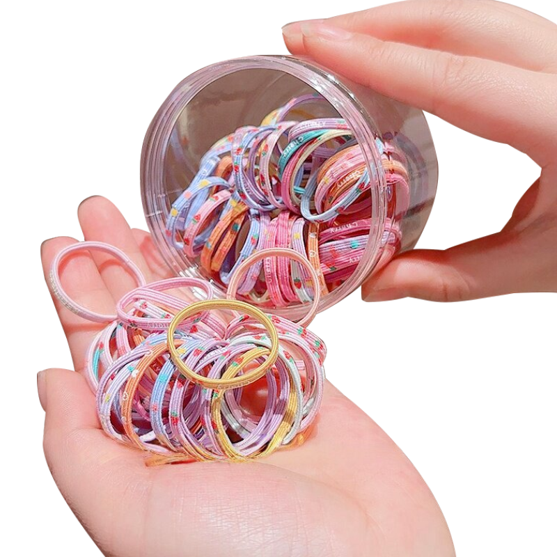 Banjeni Thickened Elastic Hair Bands High Elasticity Black Latex Hair Ties Disposable Small Hair Ropes Boxed