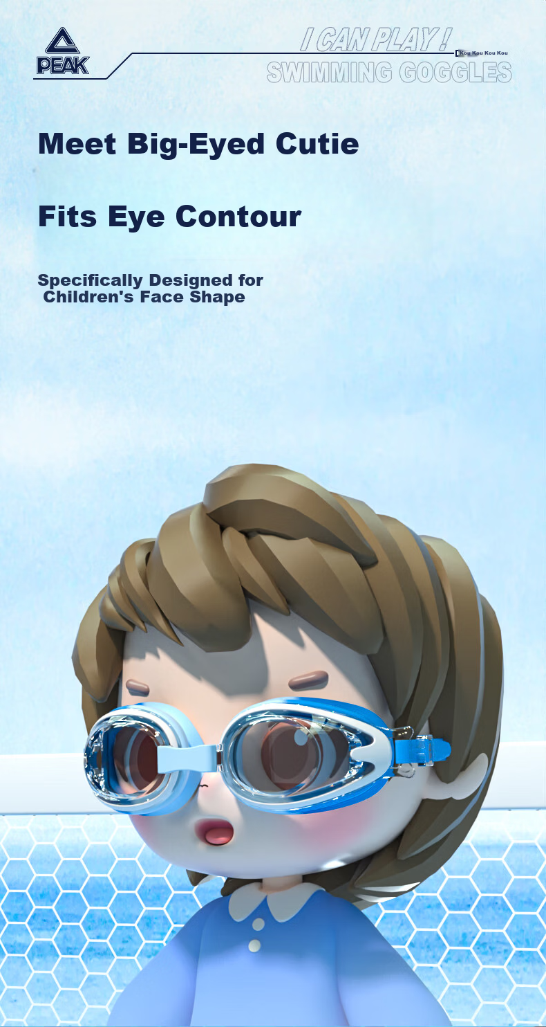 PEAK Children's Swimming Goggles And Cap Set, Waterproof Anti-Fog High-Definition Swim Glasses for Boys And Girls, Professional Swimming Equipment Diving Goggles 2
