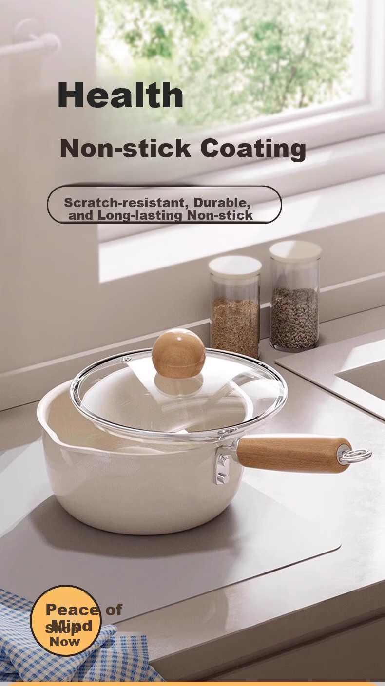 Jingyan Ceramic Small Milk Pot Baby Food Supplement Small Soup Pot Non-Stick Gas Stove Induction Cooker Thickened with Lid 1