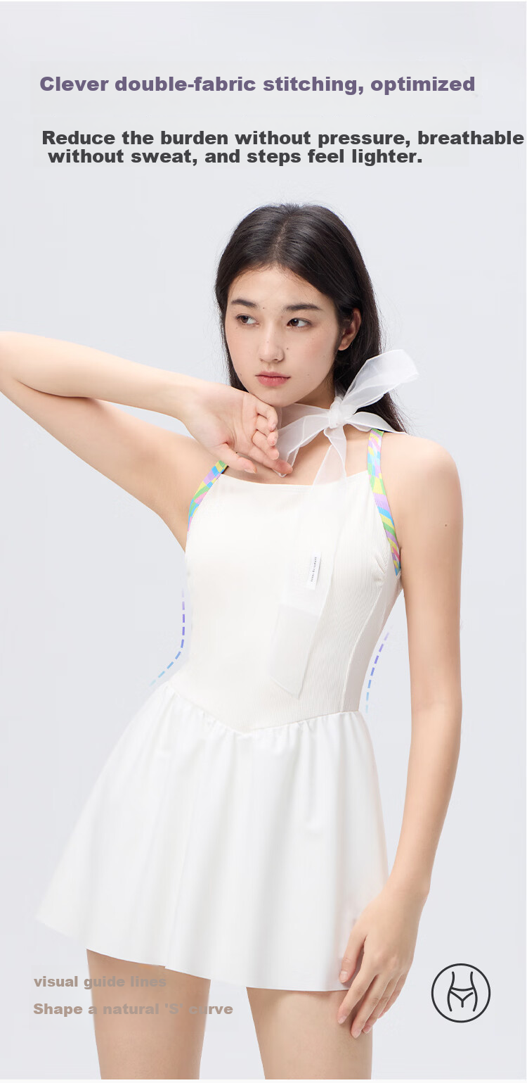 Keep Women's Sleeveless One-Piece Floral Strap Fashion Swim Dress 671 Off-White 2XL 4