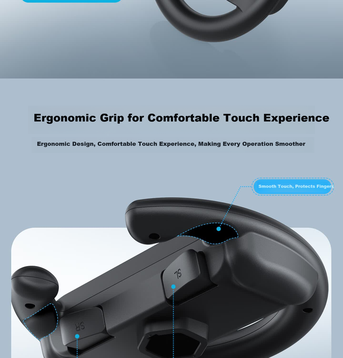 HONCAM Switch 1st and 2nd Gen Racing Wheel with Base for NS2 Nintendo Mario Kart 8 Kart Game Joy-Con Controller Motion Sensor Grip Universal 4