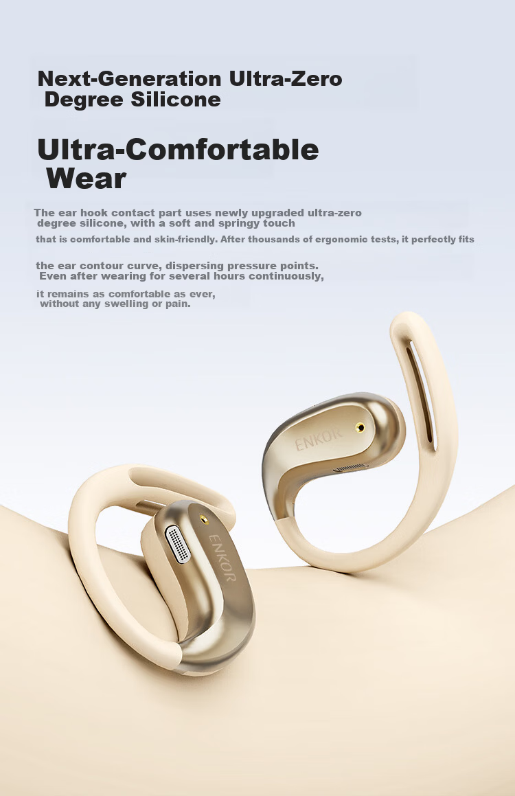 ENKOR EW23 Bluetooth Earphones Open-Ear True Wireless Sports Running Fitness Cycling Noise-Cancelling Headset Compatible with Apple Huawei Xiaomi Phones 1