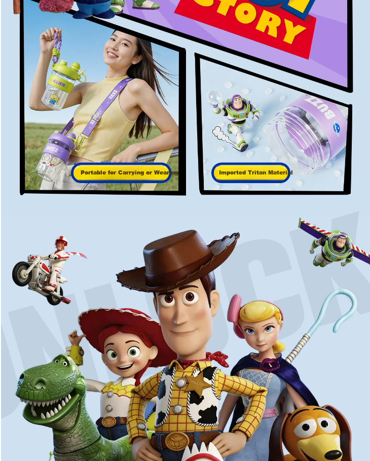 Germ Germ Gemi Toy Story Kids Purple Sports Portable Cloud Travel Cup (Buzz Lightyear) 3