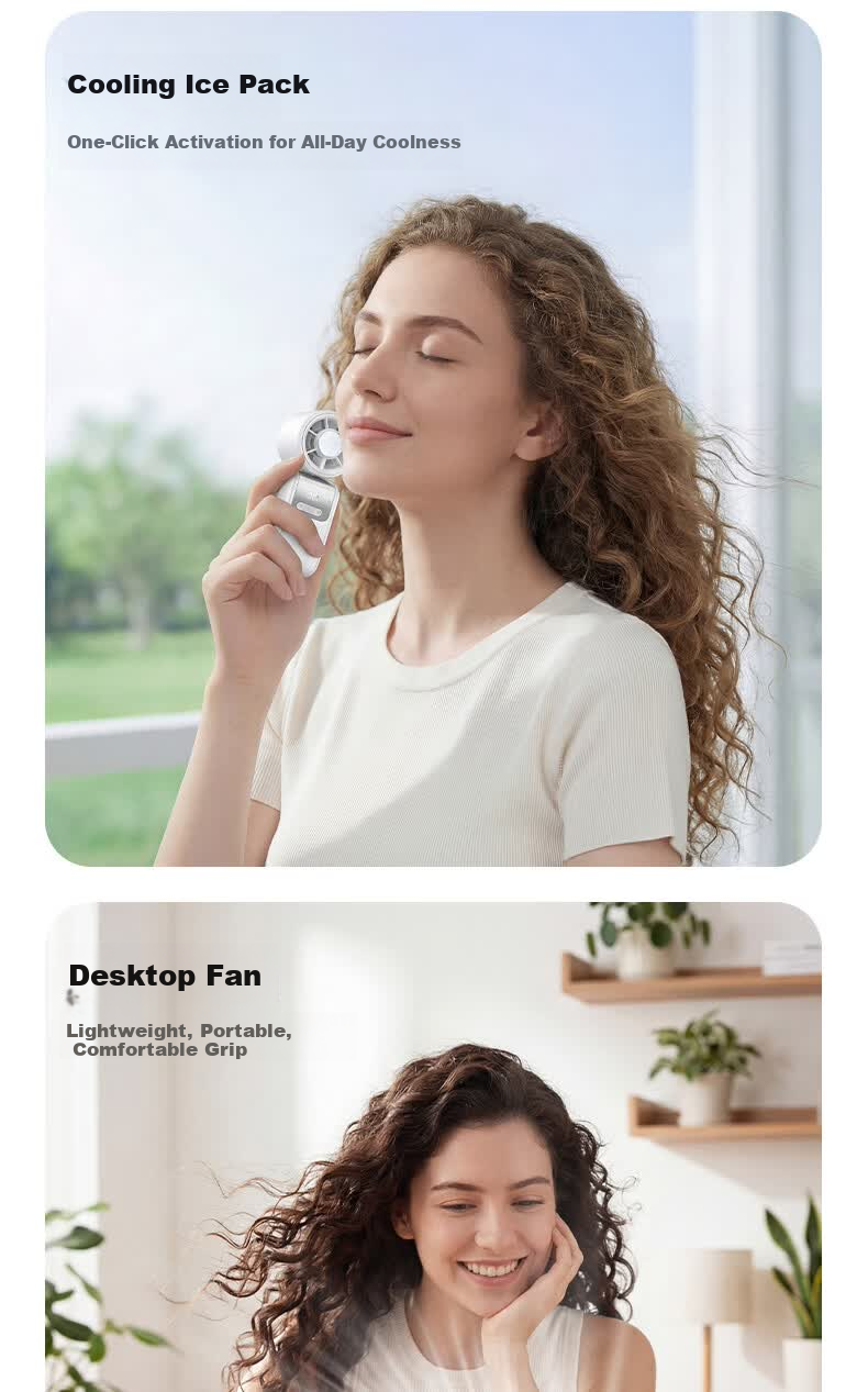 AUX Portable Mini Folding Air Conditioner Handheld Small Fan USB Rechargeable Silent Office Cooling Device 14