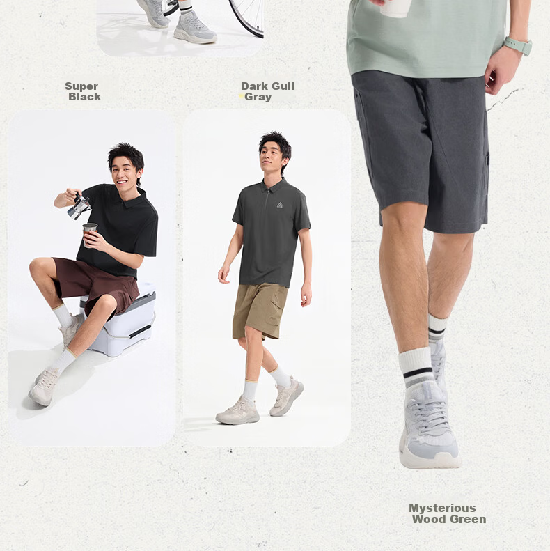 361° Men's Spring Summer Sports Polo Shirt Outdoor Quick-Dry Antibacterial Loose Short Sleeve Top 652623101-1 5