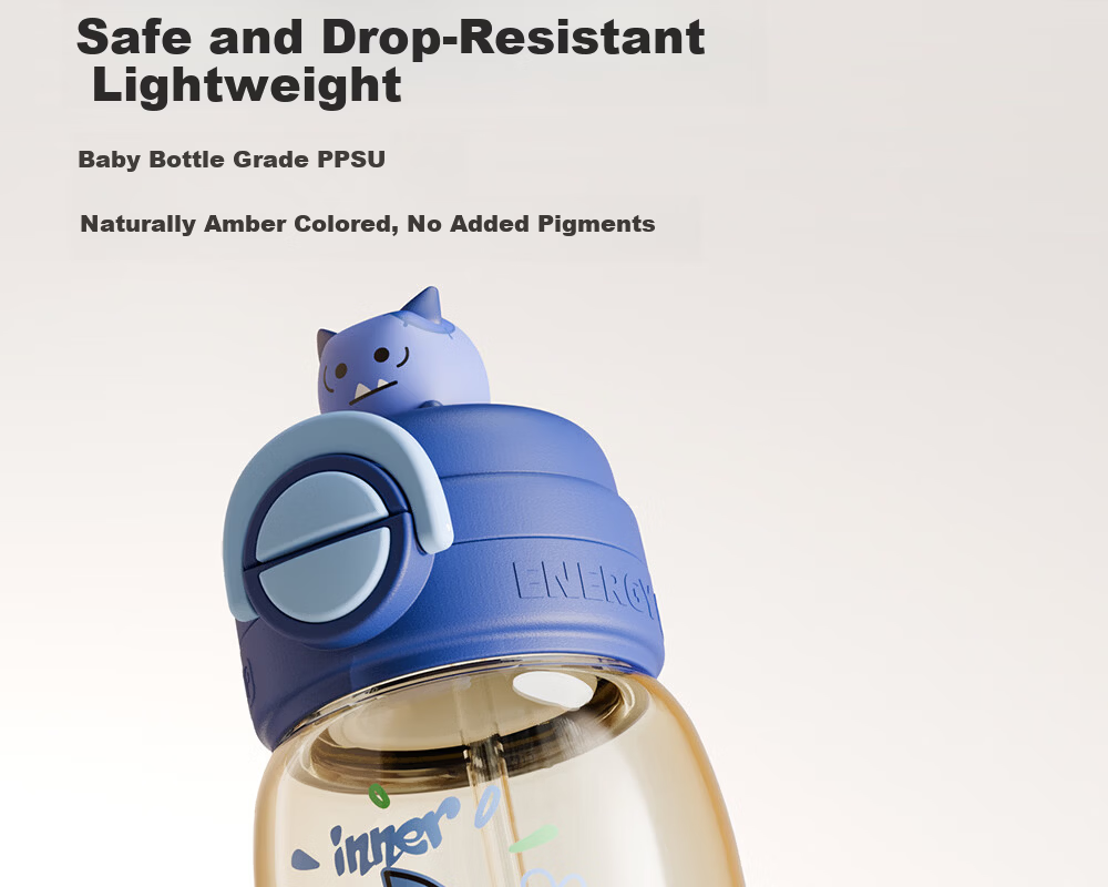 Fuguang Kids PPSU Straw Water Bottle Portable Dual-Use Cartoon Cute High-Temperature Resistant Plastic Cup for Boys and Girls 10