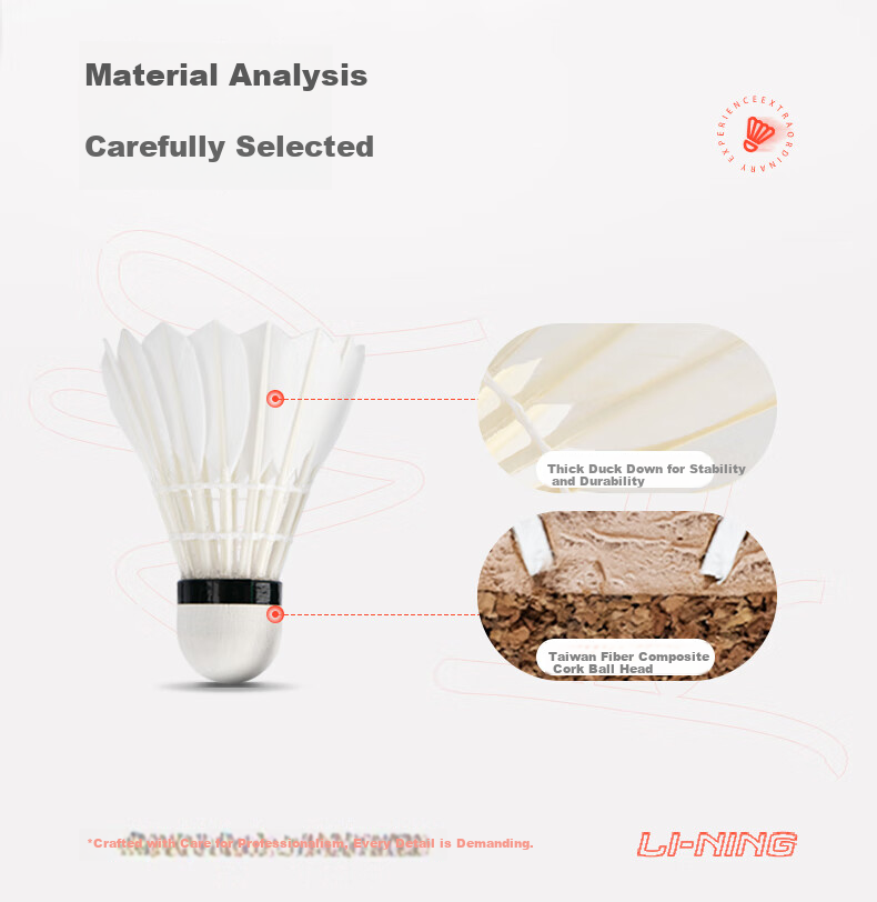 LI-NING Badminton Duck Feather Shuttlecock Economic Training Durable Flight Performance D6 77 Speed 12-Pack 2