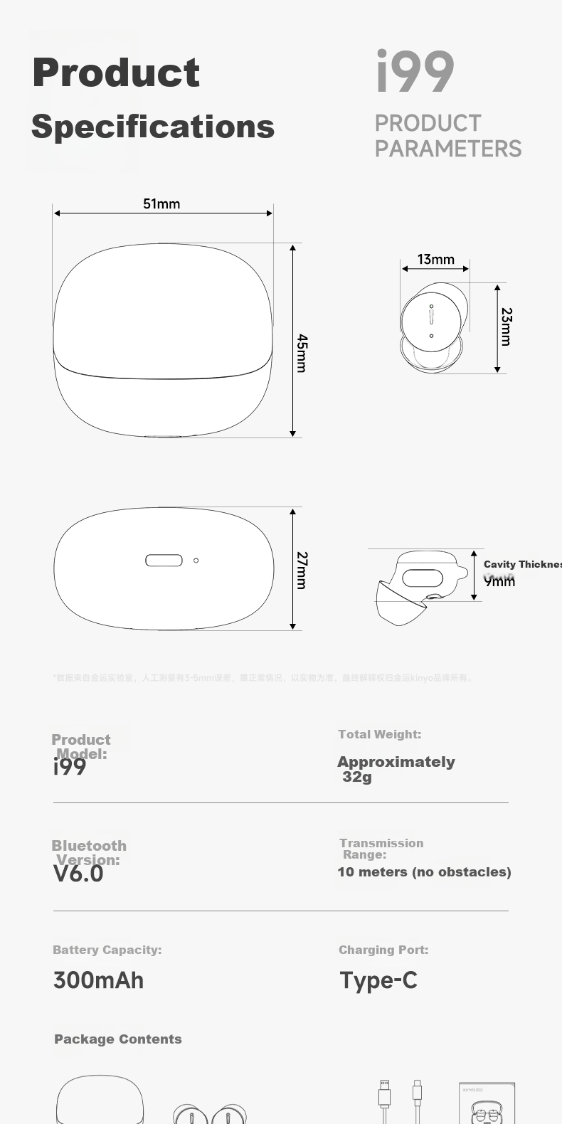 KINYO 2026 New Sleep Bluetooth Earbuds Noise Cancelling Wireless In-Ear Sleep Headphones Active Noise Reduction Side Sleep Comfortable ASMR Sound Isolation 24