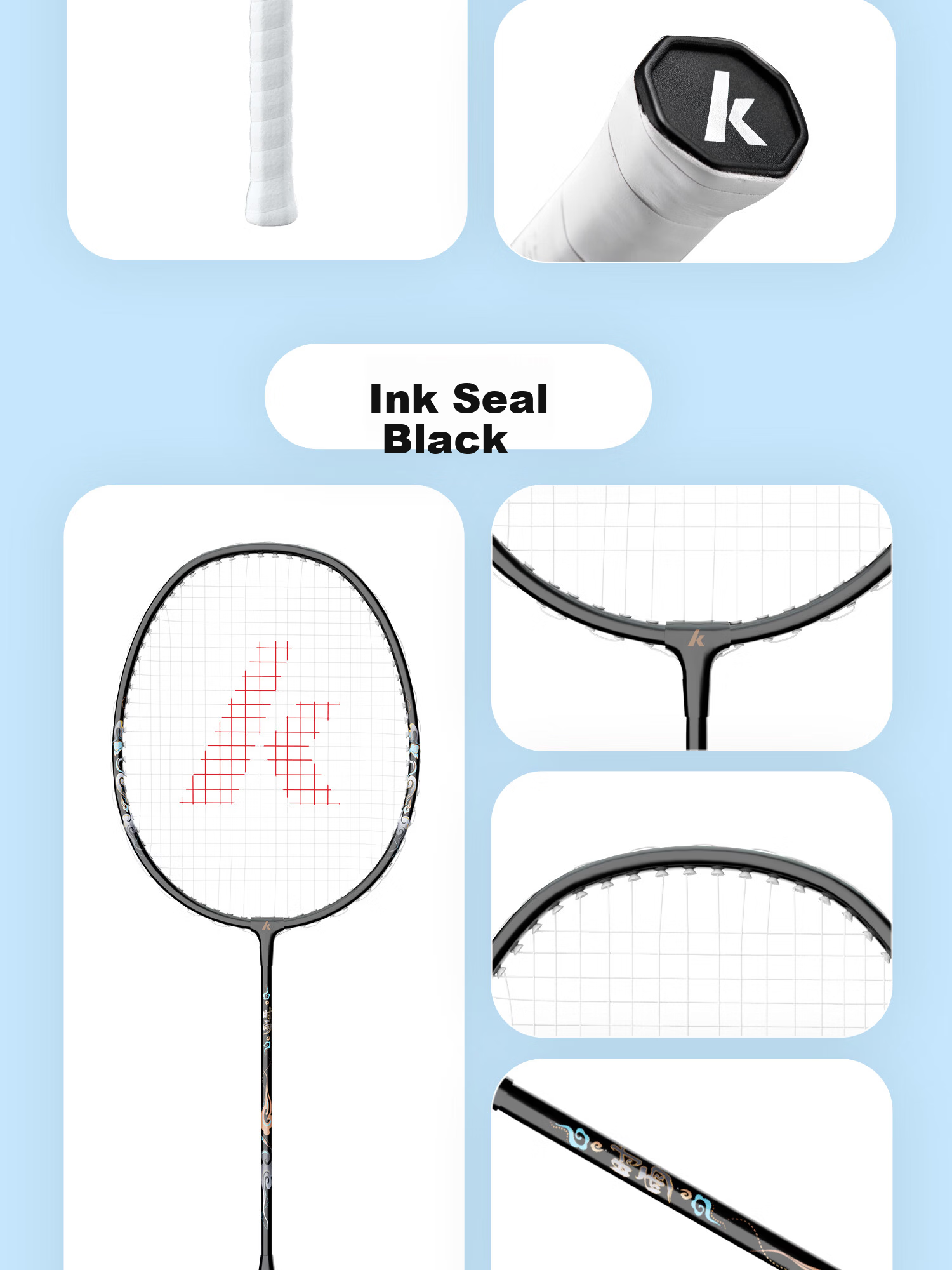 Kawasaki Badminton Racket Set Training Match Ultra-Light Durable Adult Student Set Shiyu Double Rackets Blue/Black 14