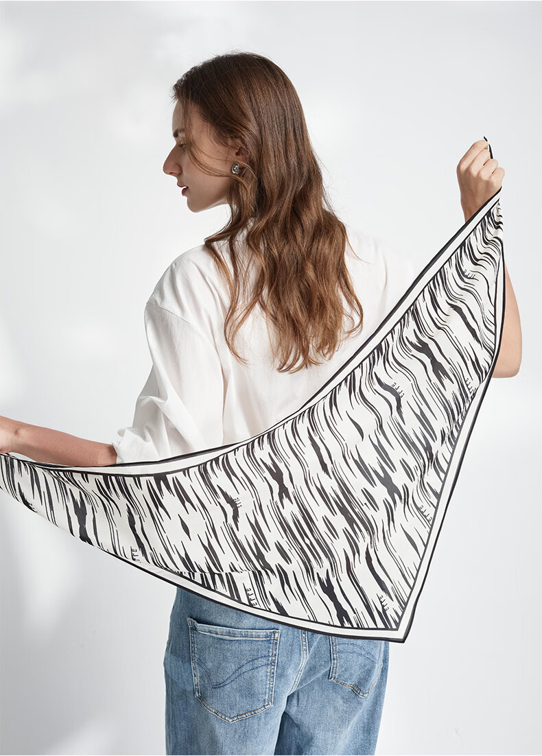 ELLE Modal Striped Triangle Scarf Women's Summer Fashion Versatile Waist Shawl Thin Vest Gift Box Set 8