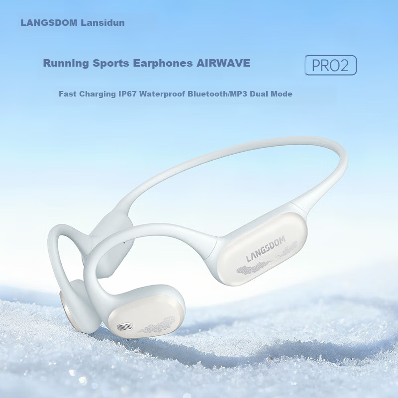 Langston AirWave Pro 2 Open-Air Bluetooth Earphones Wireless Sports Running Cycling Waterproof Sweatproof Iceberg White