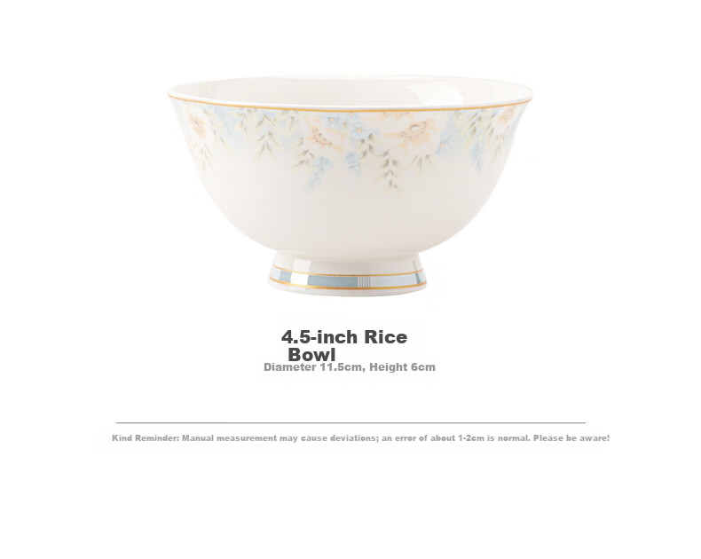 NINE CRANES Jingdezhen Ceramic Rice Bowl Set, 4.5-Inch High-Temperature Porcelain Bowls, Luxury Home Dining, 10 Pieces 8