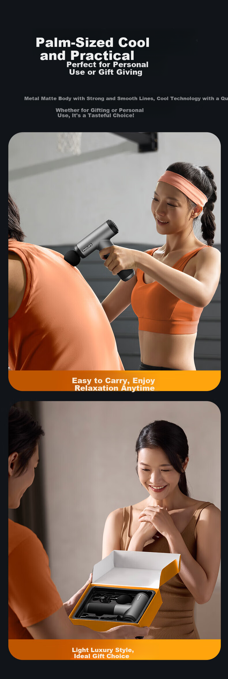PHILIPS Fascia Gun Professional Sports Massager High-Frequency Vibration Full-Body Silent Muscle Relaxation Shoulder Neck Waist Leg Portable Mini Gift for Men and Women Birthday Mother's Day Small Ste 11