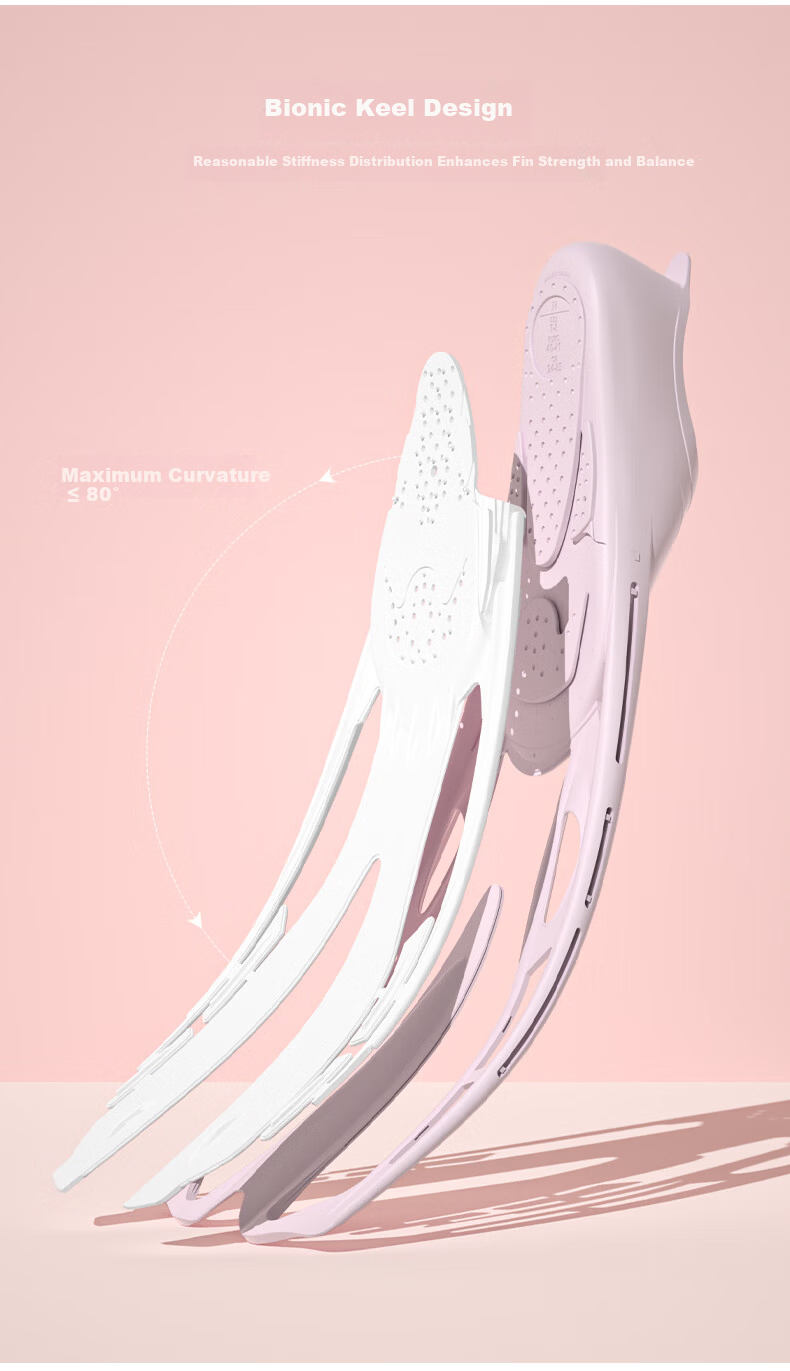 WATERTIME / Shuichuan Diving Fins Snorkeling Freediving Long Fins for Men and Women Swimming Flippers Diving Equipment Off-White M 4
