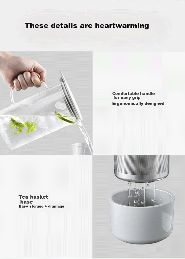Buydeem Glass Tea Pot Large Capacity 800ml for Office and Home 8