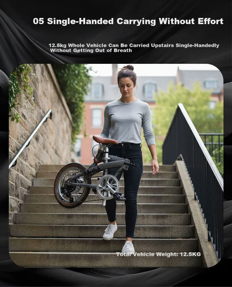 JEEP Folding Bicycle with Child Seat Parent-Child Bike J200 White 20-inch Silver Handlebar 7