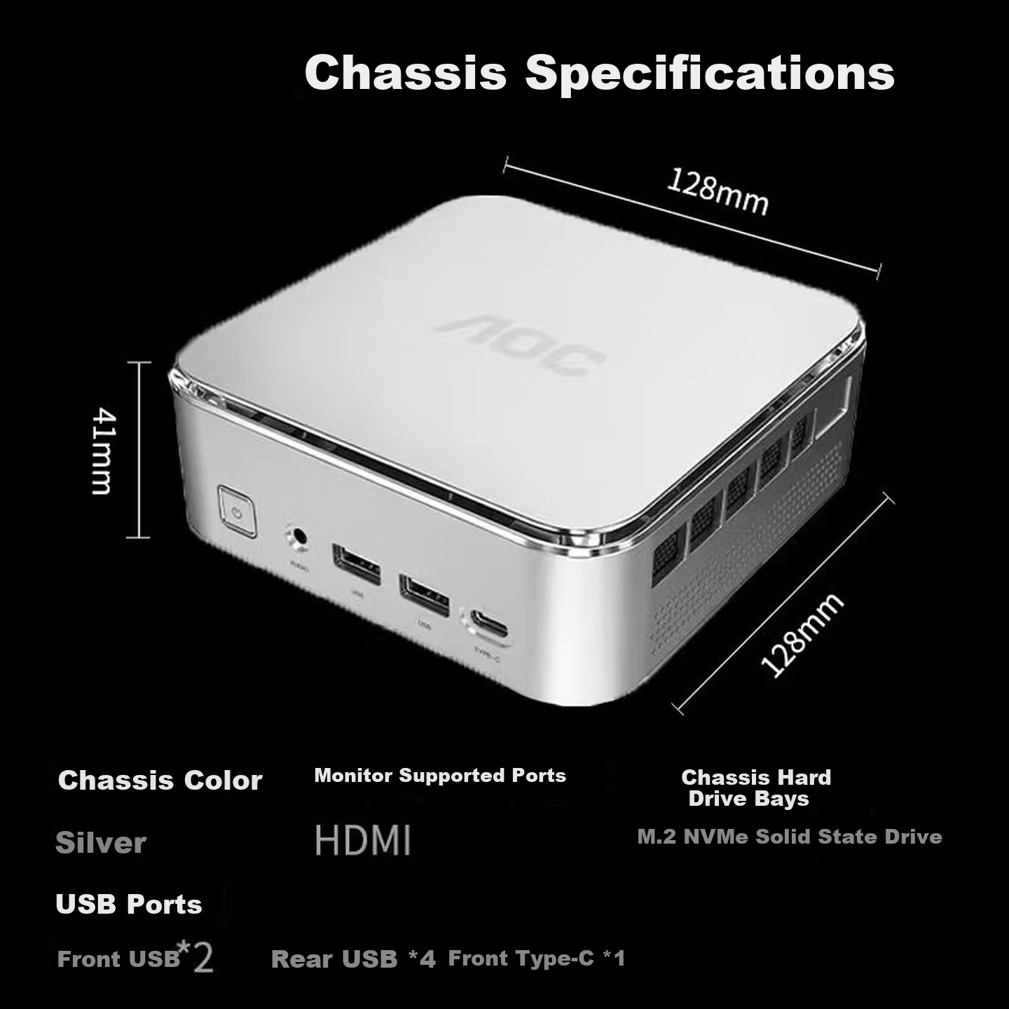 AOC Mini PC MOSS Moss M6Plus High-Performance Lobster OpenClaw Commercial Office Home Desktop Computer (R7-H255 16GB 512GB Wall-Mount)