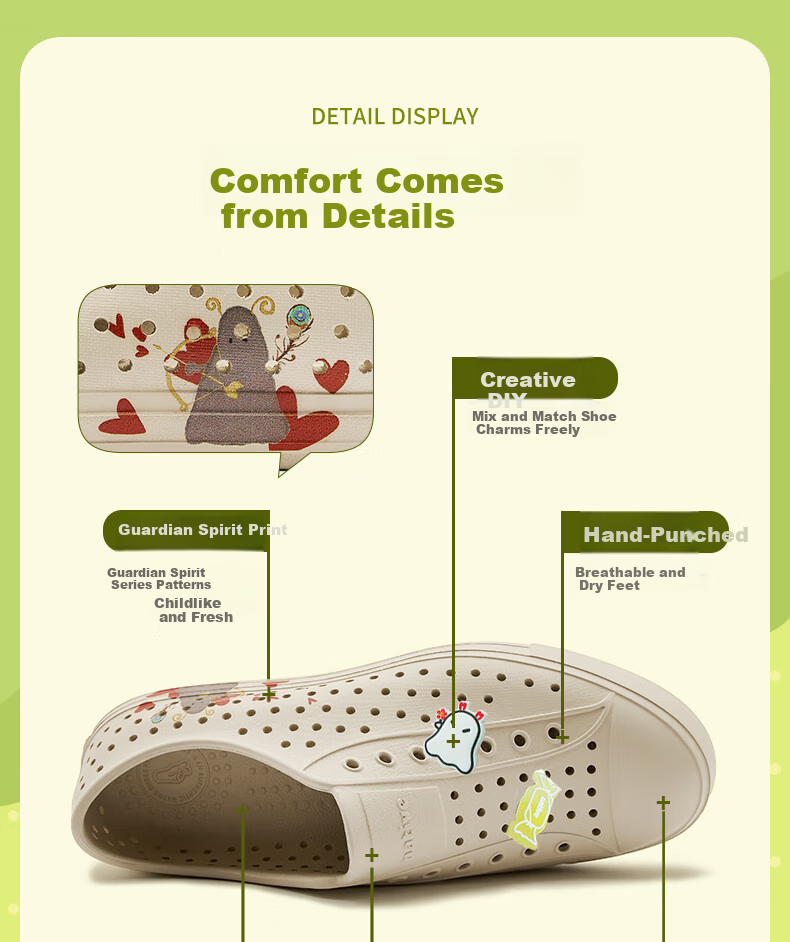 Native Women's Guardian Spirit Series Summer New Beach Sandals Off-White | Gardener | Guardian Spirit Size 42 6