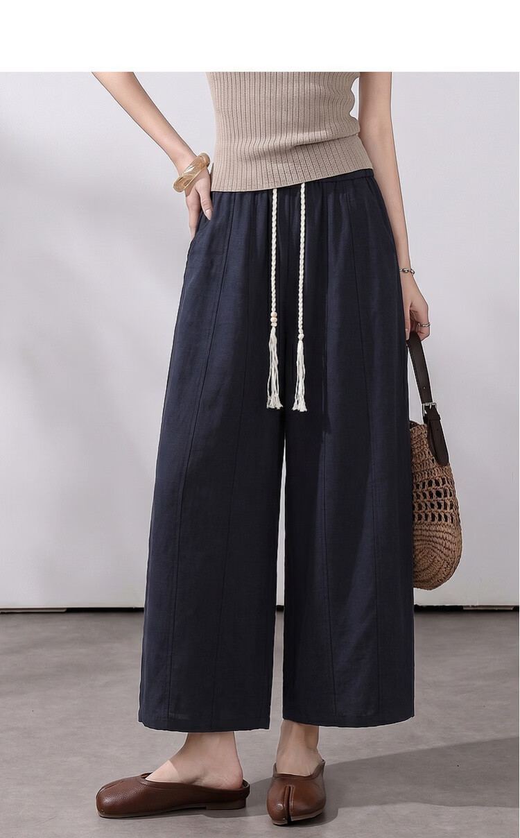 Demana [Lyocell Cloud Oxygen Cotton] Summer Relaxed Urban Loose Curved Pants Elastic Waist Slimming Fashion Women's Casual Pants 3