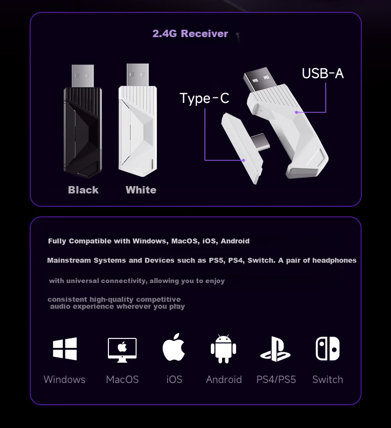 AKKO Dawn S9 Ultra 2.4G Wireless Gaming Headset Over-Ear Bluetooth Wired PC Esports Delta Sound Localization Quad-Mode 7.1 Channel TCB Triple Chamber 14